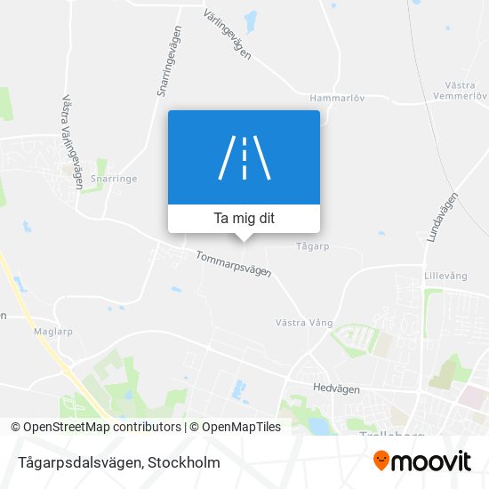 Tågarpsdalsvägen karta