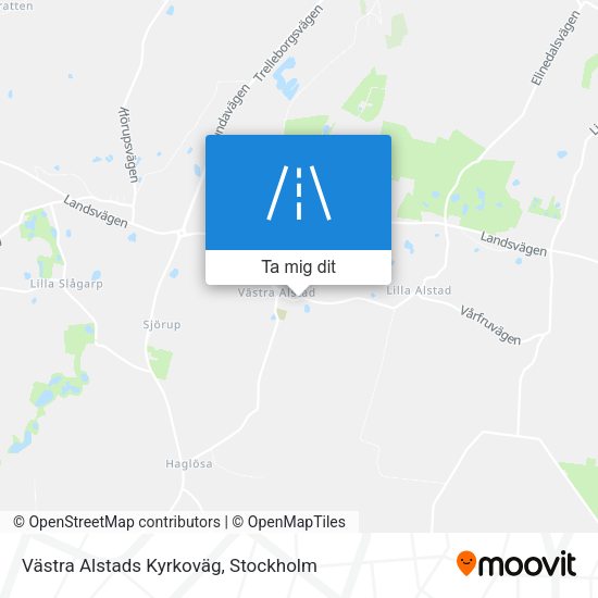 Västra Alstads Kyrkoväg karta