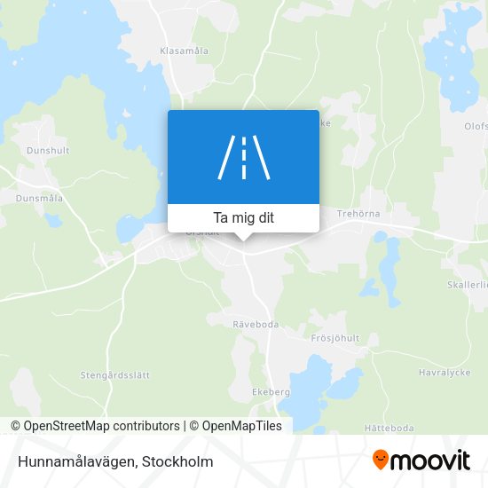 Hunnamålavägen karta