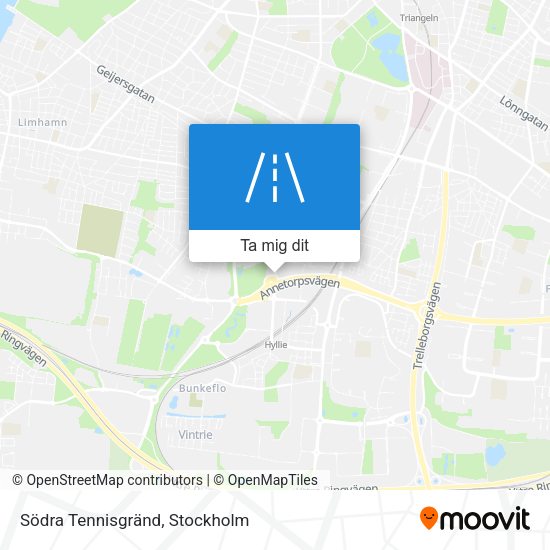 Södra Tennisgränd karta