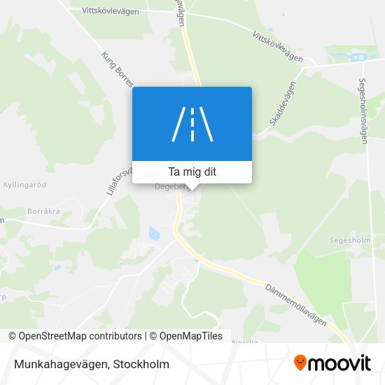 Munkahagevägen karta