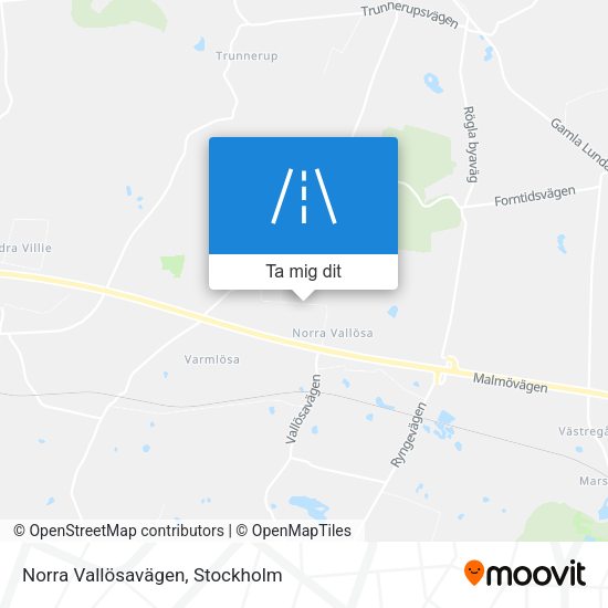 Norra Vallösavägen karta