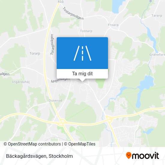 Bäckagårdsvägen karta