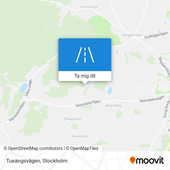Tueängsvägen karta