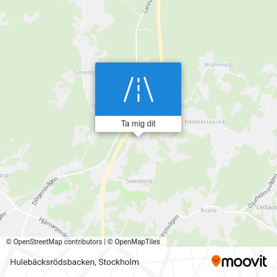 Hulebäcksrödsbacken karta