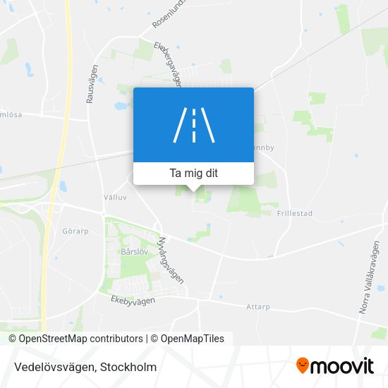 Vedelövsvägen karta