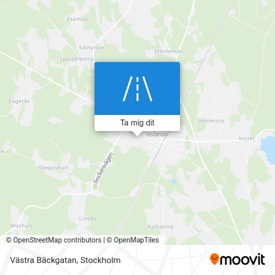 Västra Bäckgatan karta