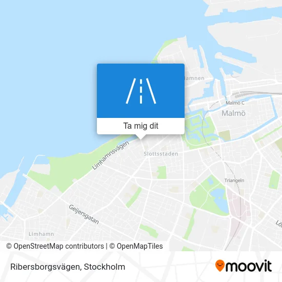 Ribersborgsvägen karta