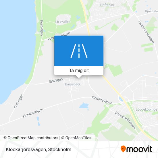 Klockarjordsvägen karta