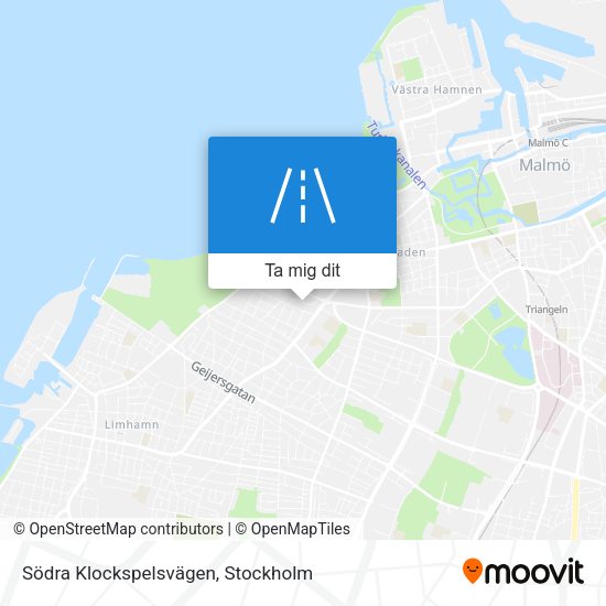 Södra Klockspelsvägen karta