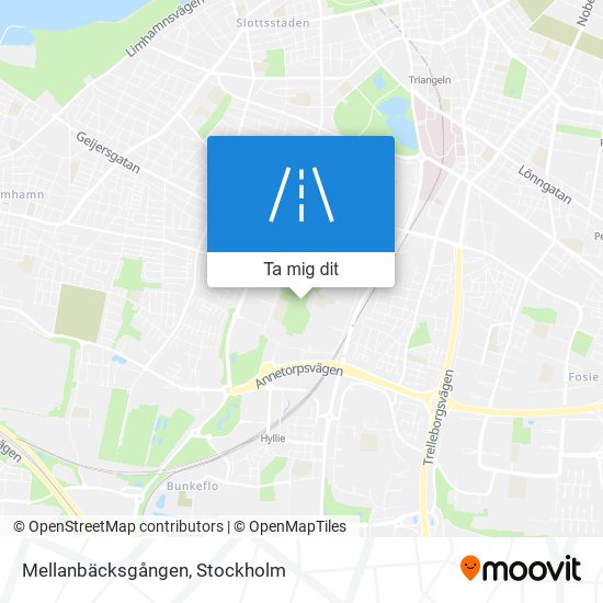 Mellanbäcksgången karta