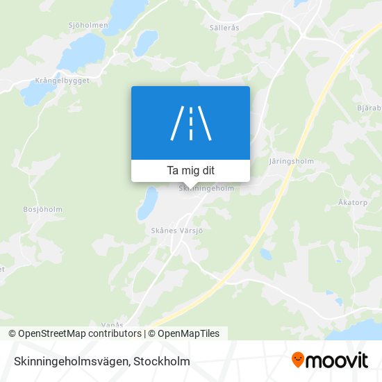 Skinningeholmsvägen karta