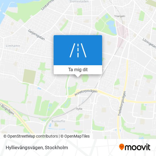 Hyllievångsvägen karta