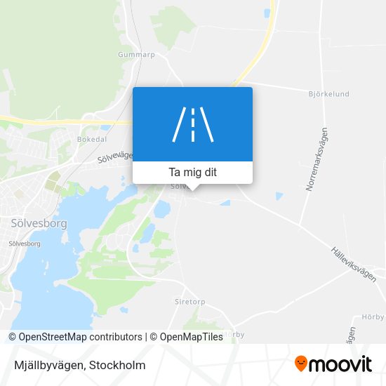 Mjällbyvägen karta