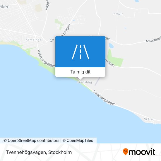 Tvennehögsvägen karta