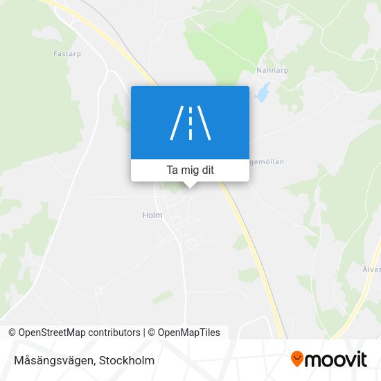 Måsängsvägen karta