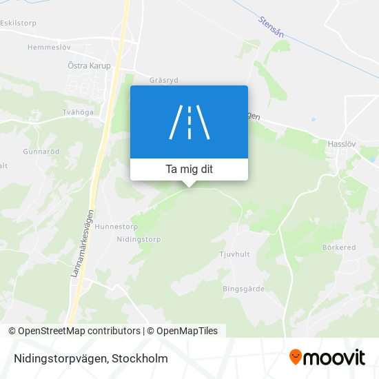 Nidingstorpvägen karta