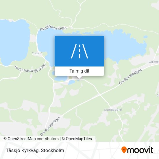 Tåssjö Kyrkväg karta