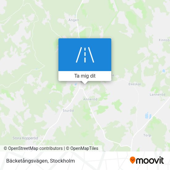 Bäcketångsvägen karta