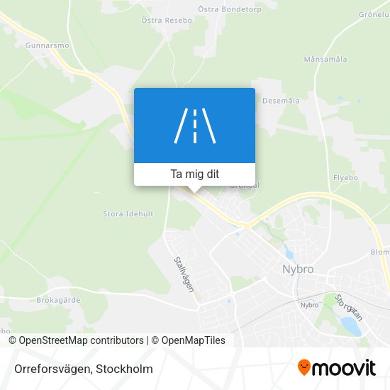 Orreforsvägen karta