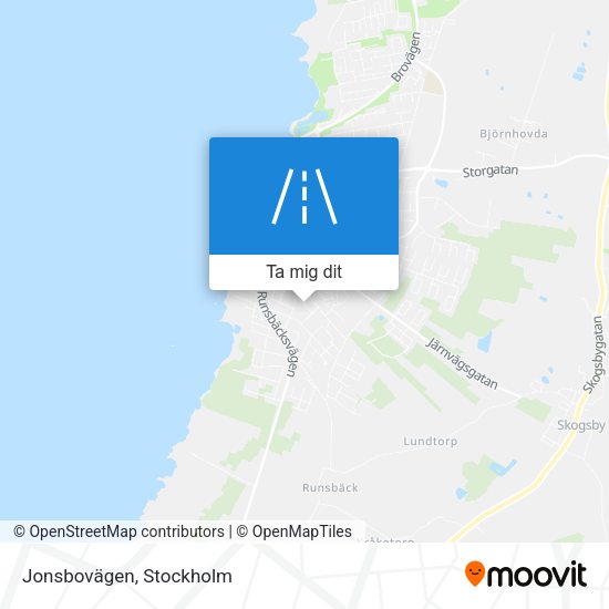 Jonsbovägen karta