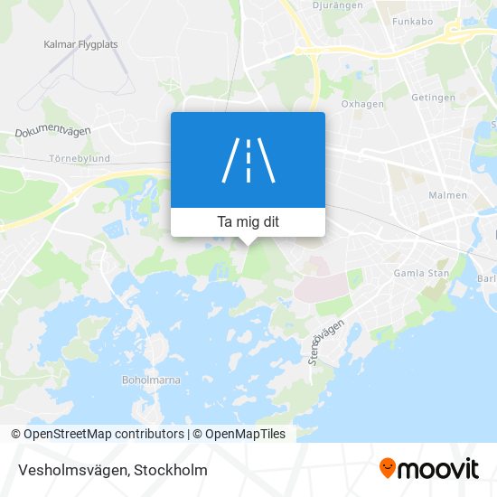 Vesholmsvägen karta