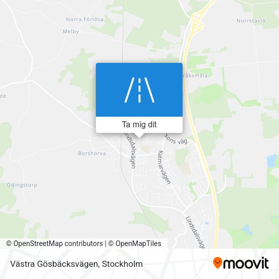 Västra Gösbäcksvägen karta