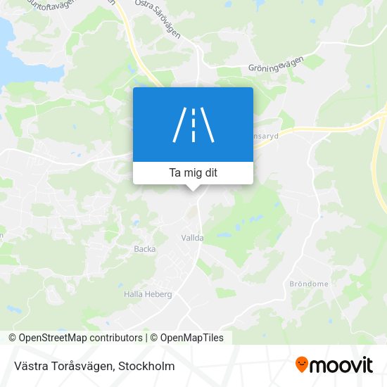 Västra Toråsvägen karta