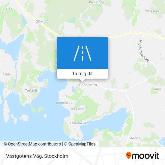 Västgötens Väg karta