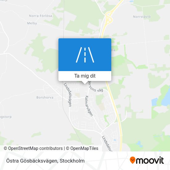 Östra Gösbäcksvägen karta