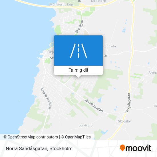 Norra Sandåsgatan karta