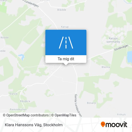 Klara Hanssons Väg karta