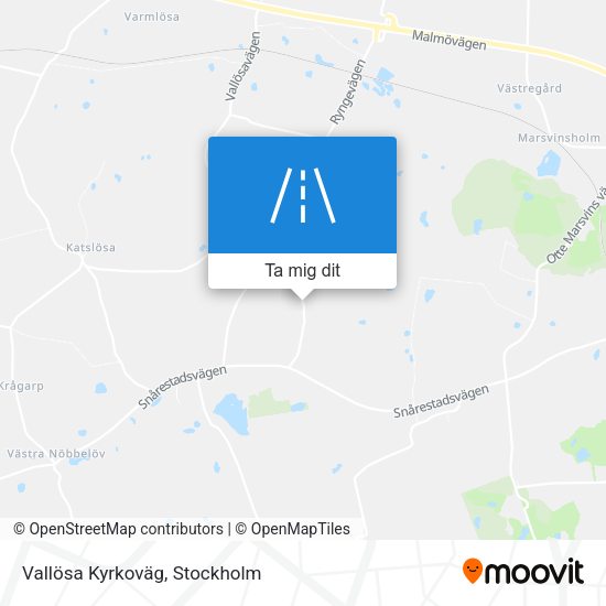 Vallösa Kyrkoväg karta