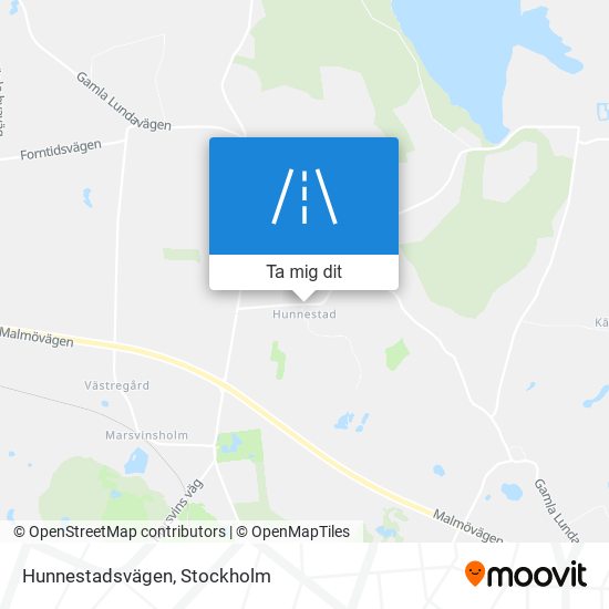 Hunnestadsvägen karta