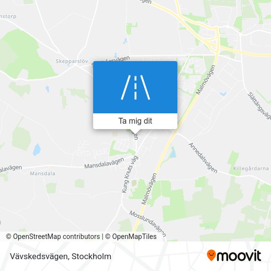 Vävskedsvägen karta