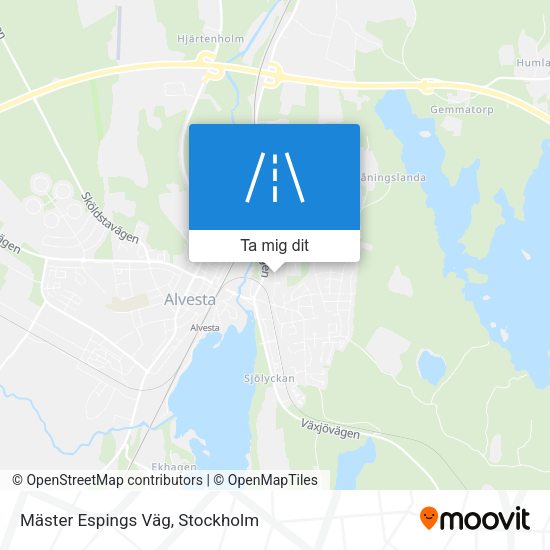 Mäster Espings Väg karta