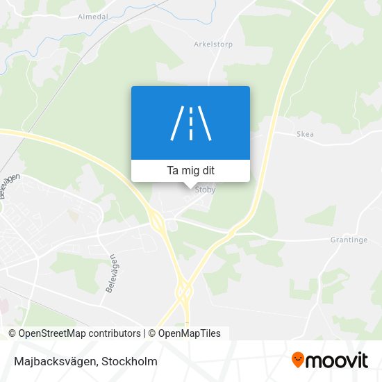 Majbacksvägen karta