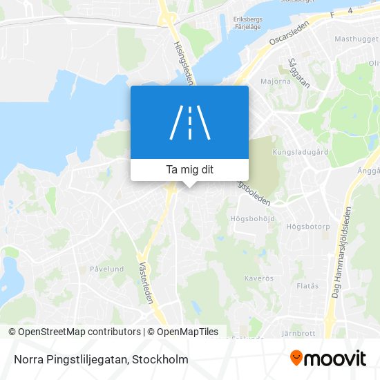 Norra Pingstliljegatan karta