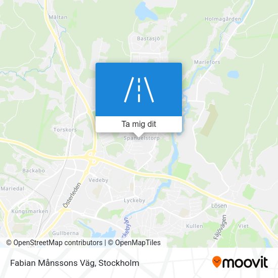 Fabian Månssons Väg karta