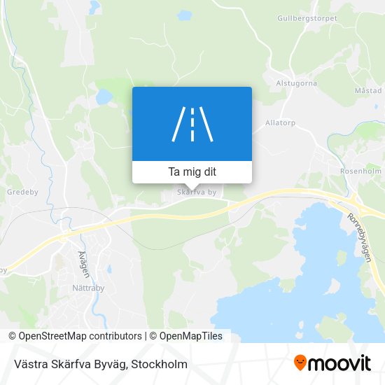 Västra Skärfva Byväg karta