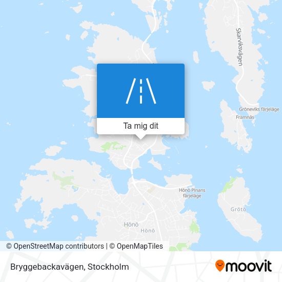 Bryggebackavägen karta