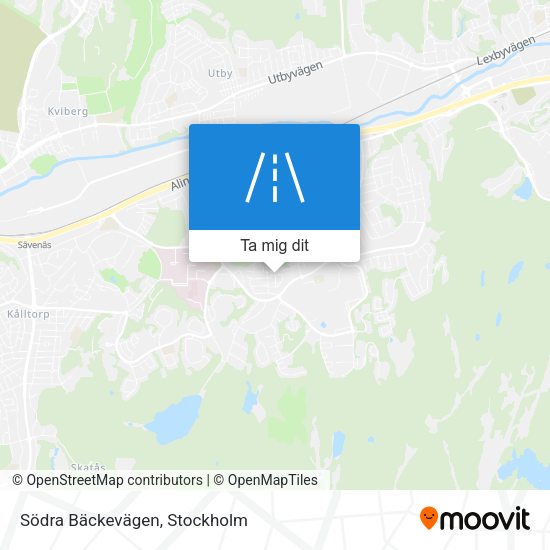 Södra Bäckevägen karta