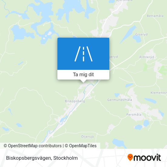 Biskopsbergsvägen karta