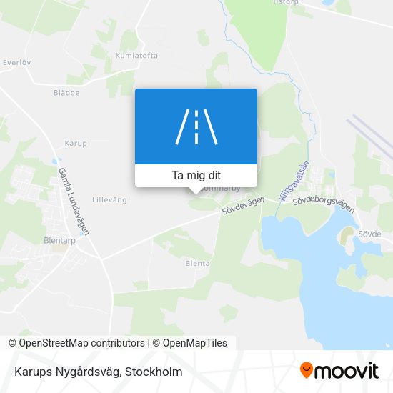 Karups Nygårdsväg karta