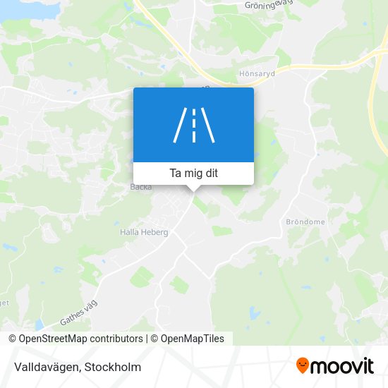 Valldavägen karta
