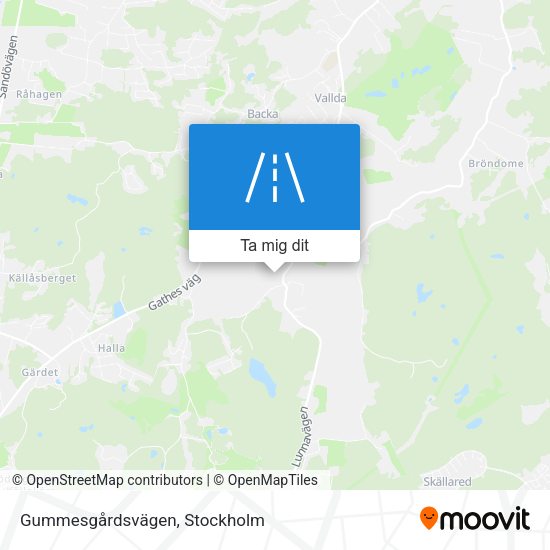 Gummesgårdsvägen karta