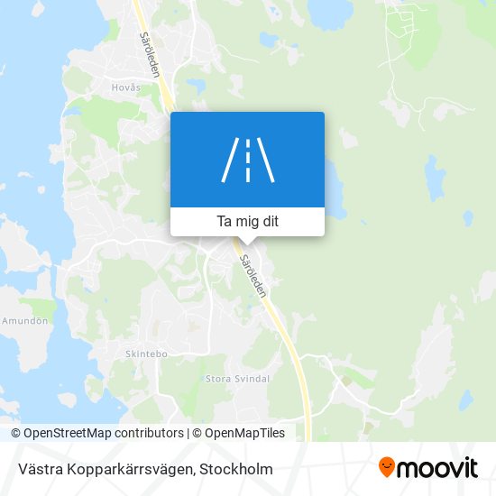 Västra Kopparkärrsvägen karta