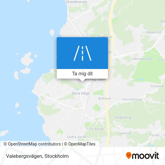 Valebergsvägen karta