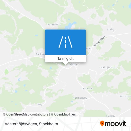 Västerhöjdsvägen karta