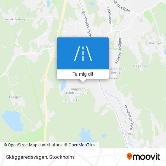 Skäggeredsvägen karta